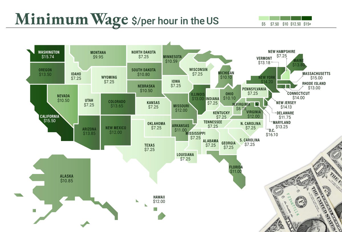 Mapped: Minimum Wage Around the World