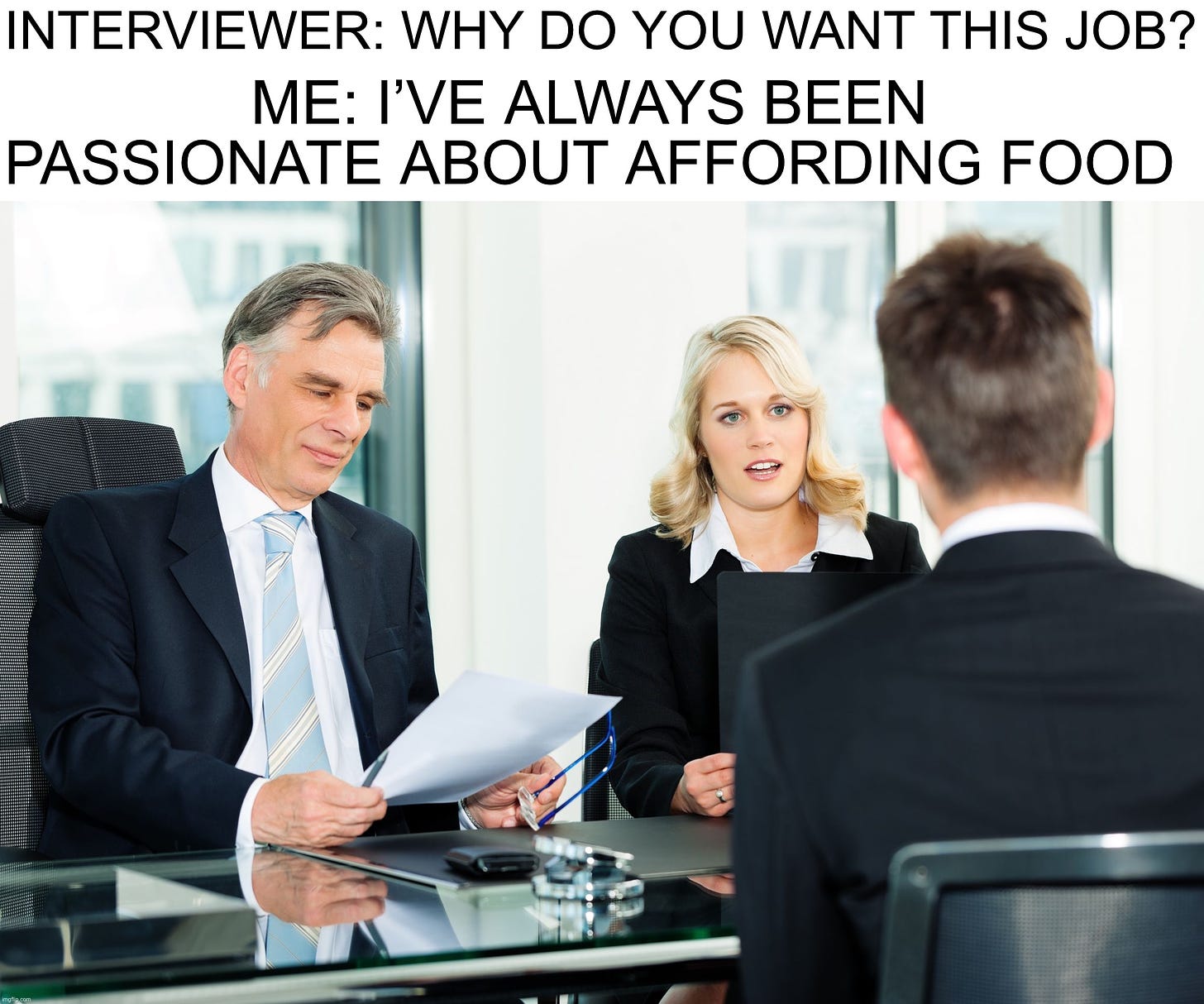 data engineering meme; interview; passionate about affording food