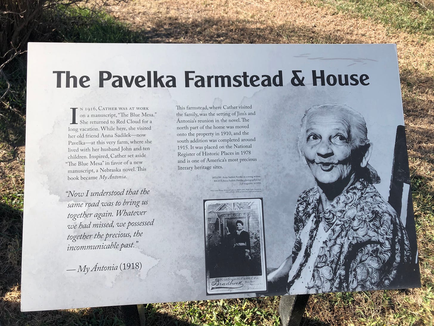 Interpretive poster about Annie Pavelka who inspired Cather's character Ántonia