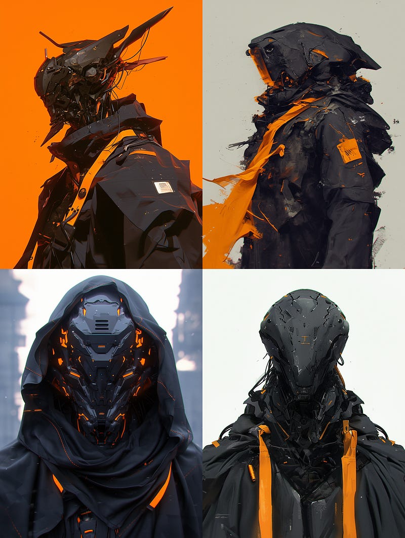Faceless minimalistic kevlar droid