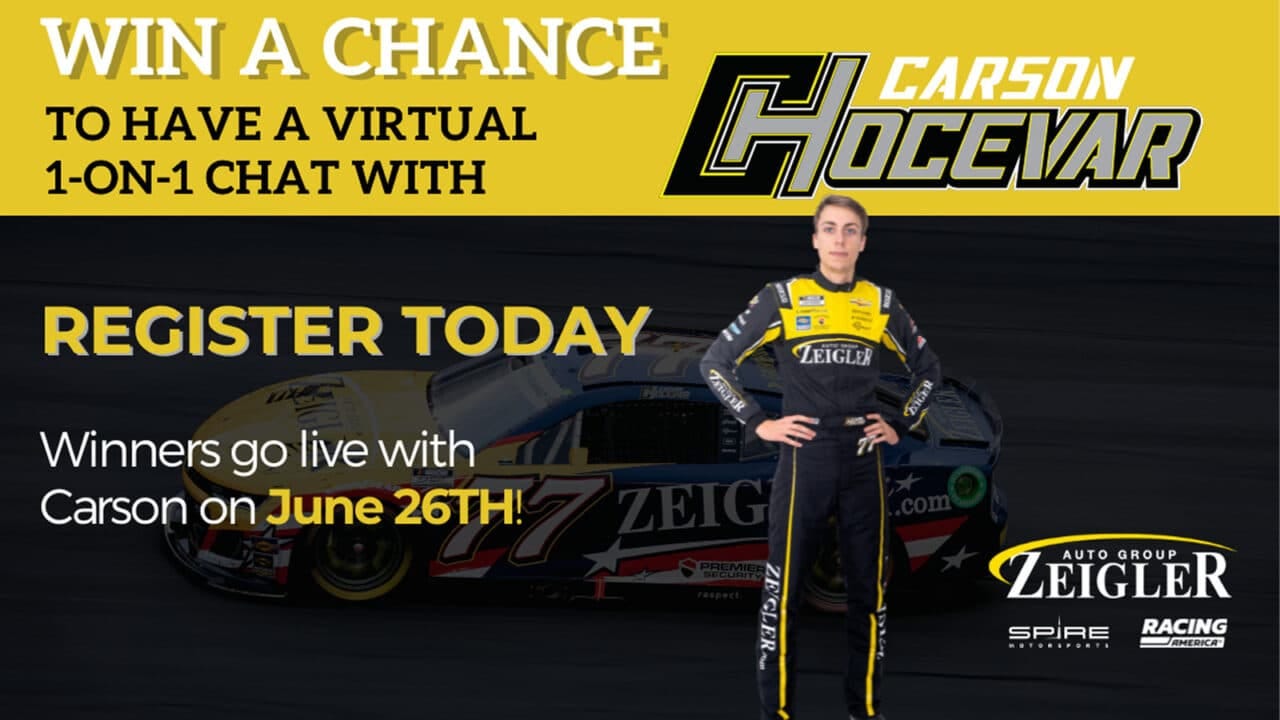 hero image for Sign Up For Your Chance to Virtually Meet Carson Hocevar One On One