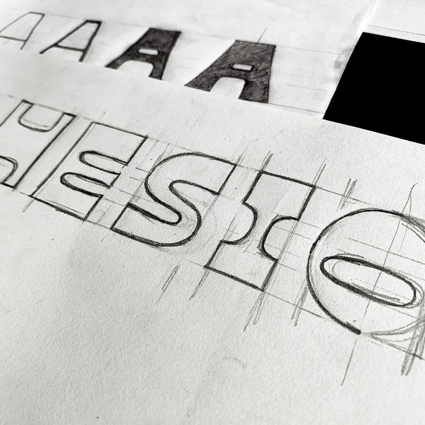 An early sketch of Ojuju typeface 