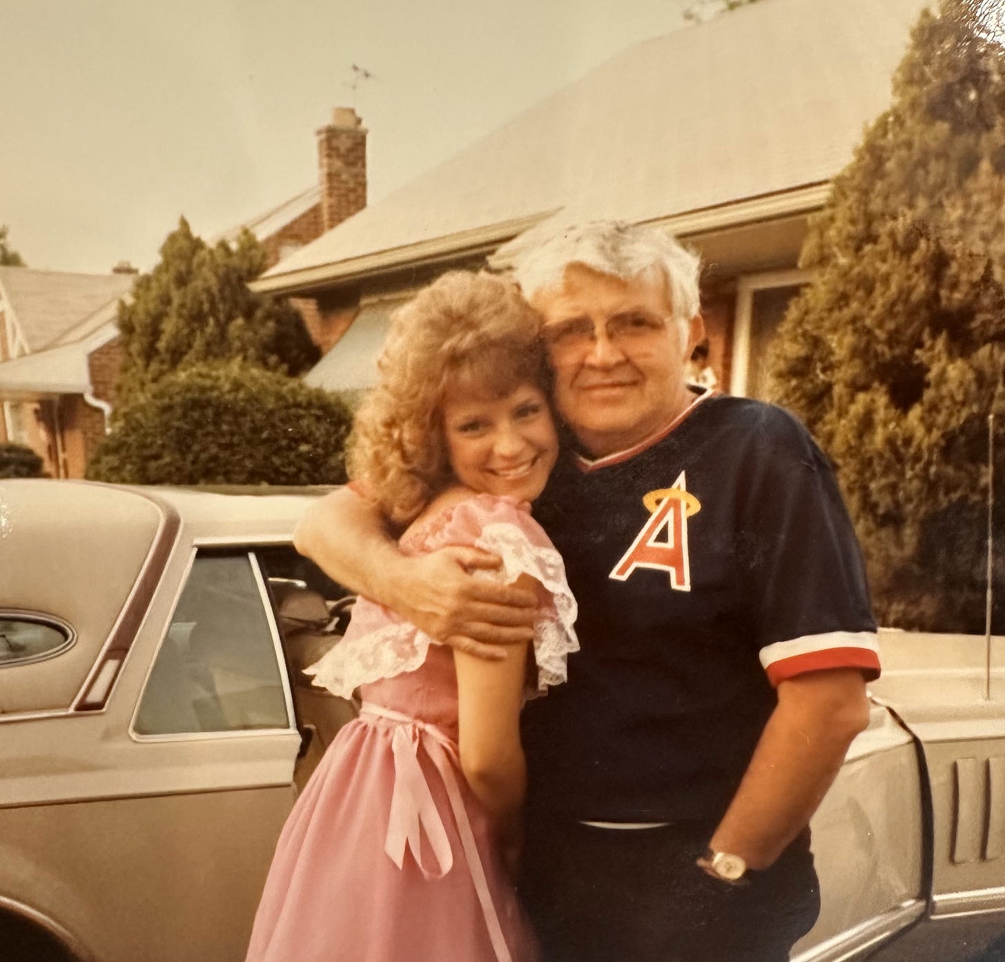 Dad and Daughter with LA Angels Jersey