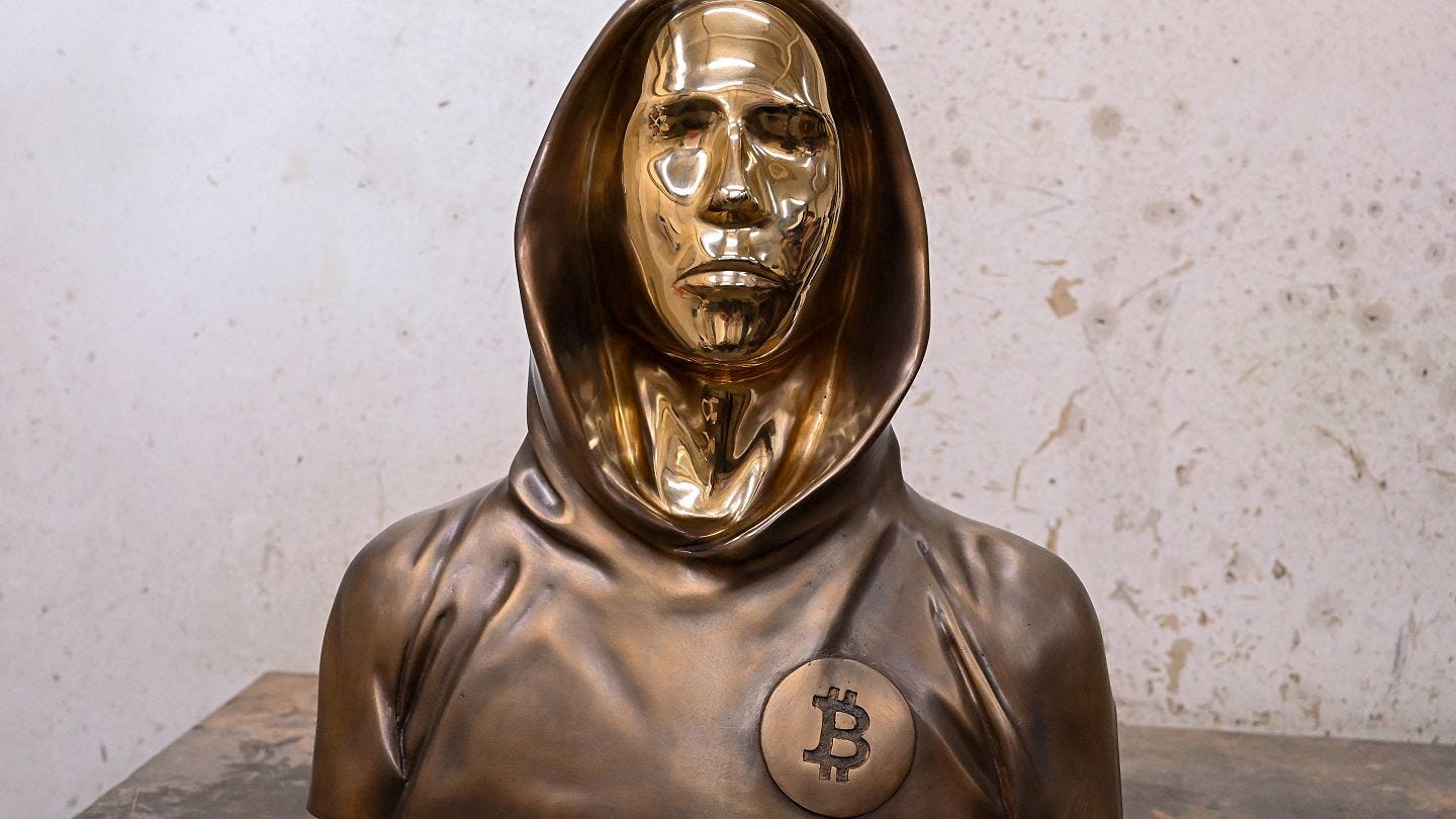 Hungary's Bitcoin fans unveil faceless statue of mysterious crypto founder  Satoshi Nakamoto | Euronews