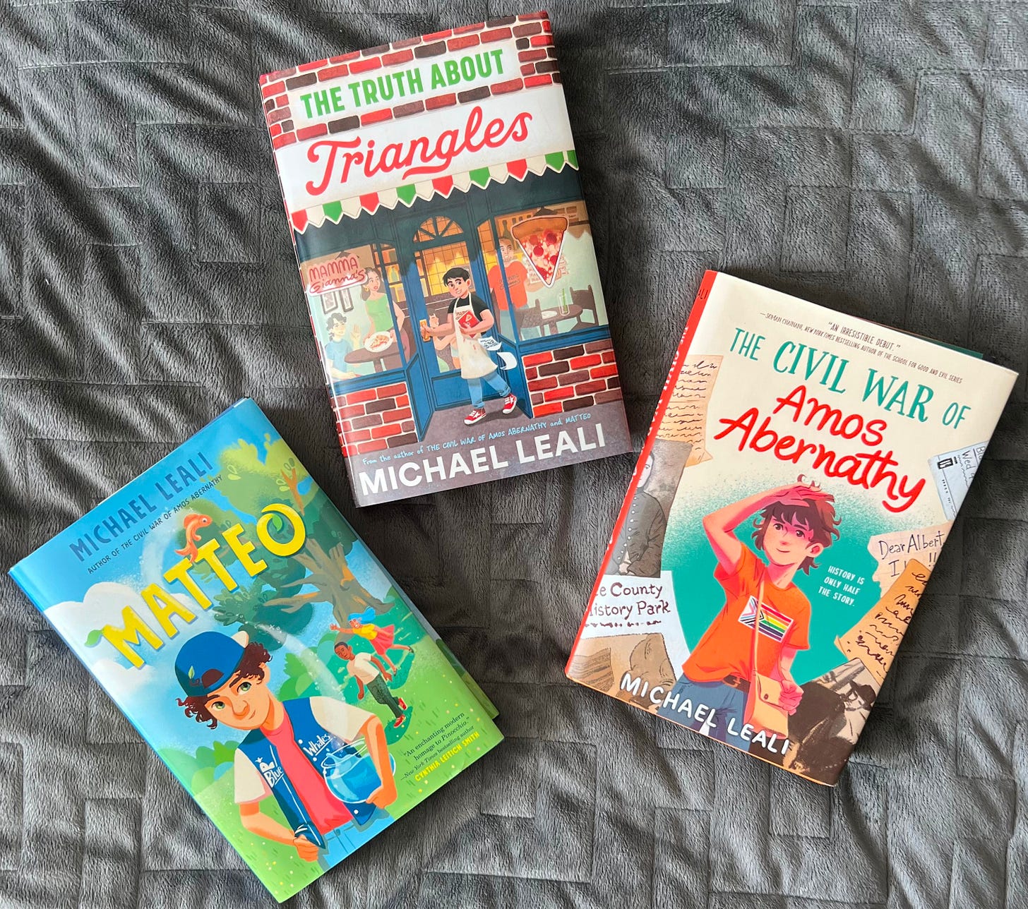 Image of Michael's three middle grade novels.