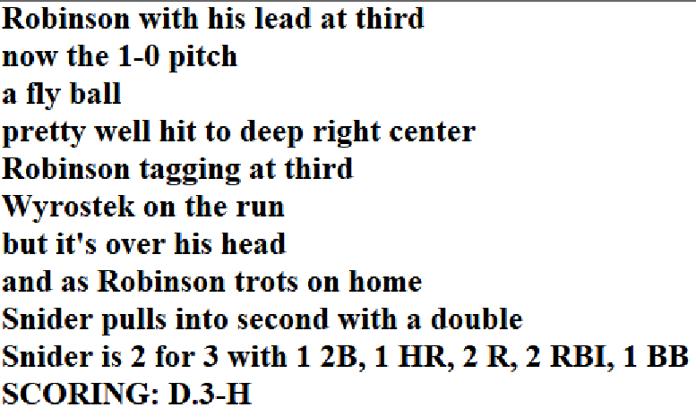 Diamond Mind Baseball Play By Play