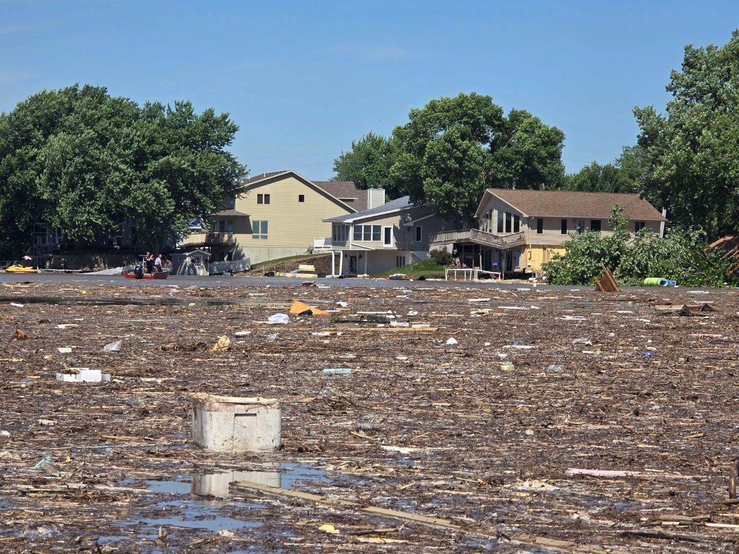 A June 24, 2024, view of flood damage that occurred the previous night at McCook Lake in southeastern South Dakota. (Courtesy of Dirk Lohry)