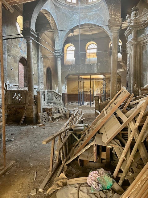 Synagogue in Cairo that was bombed by Egyptian President Gamal Abdel Nasser decades ago.