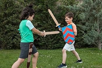 WOODSY® - swords for kids - wooden swords kids (straight crossguard) - toy  sword, kids sword - kids medieval sword - Excalibur - toy wooden swords -  ...
