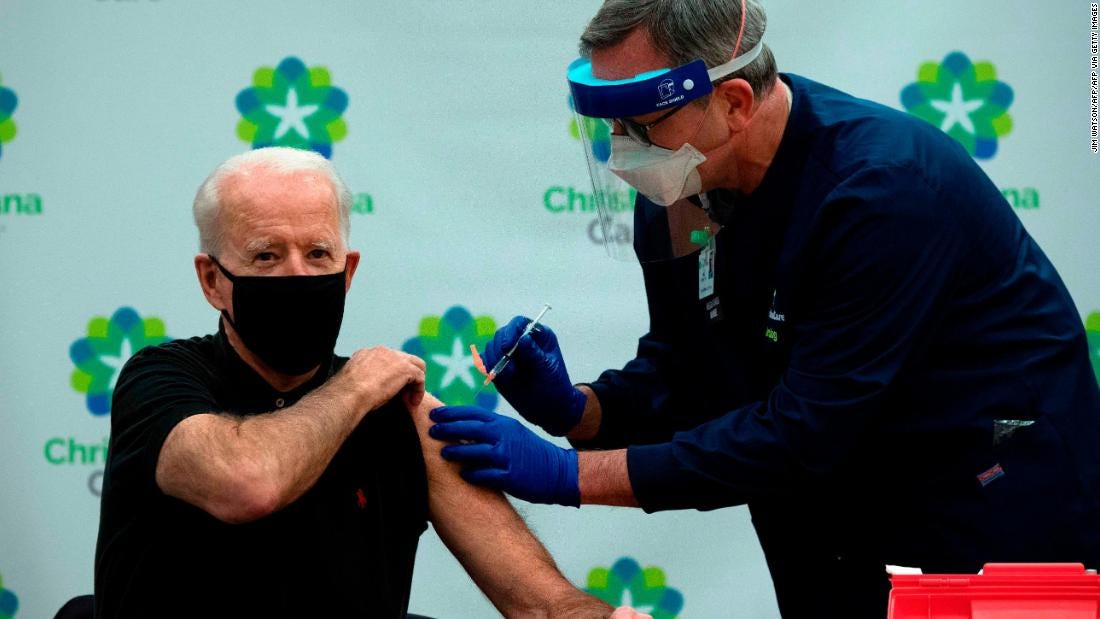 Joe Biden gets second Covid-19 vaccine dose while urging mask wearing ...