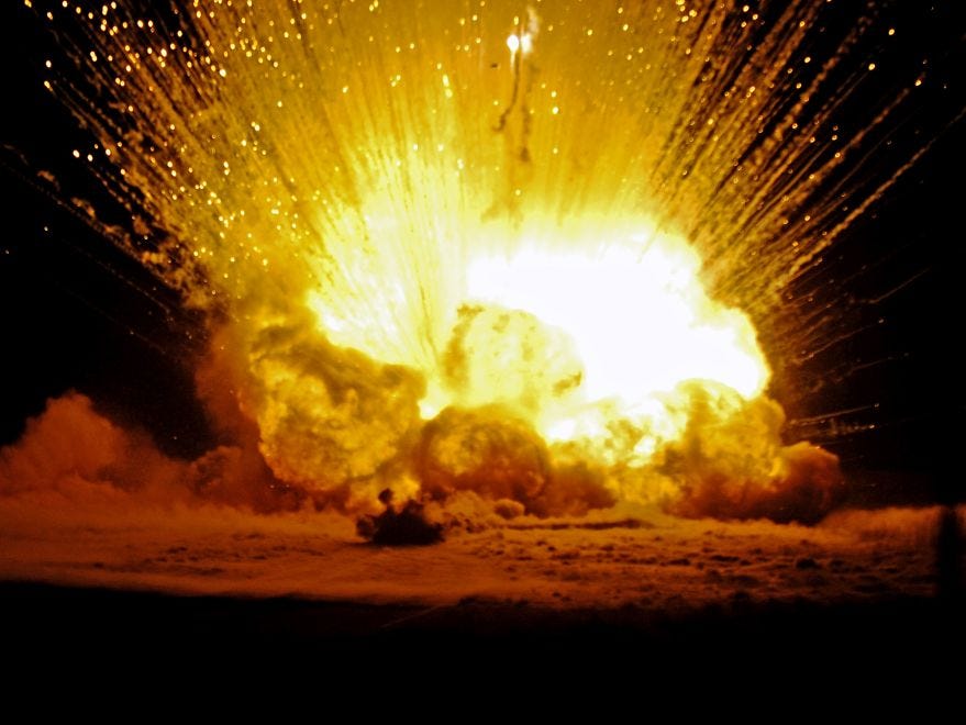 explosives exploding explosively