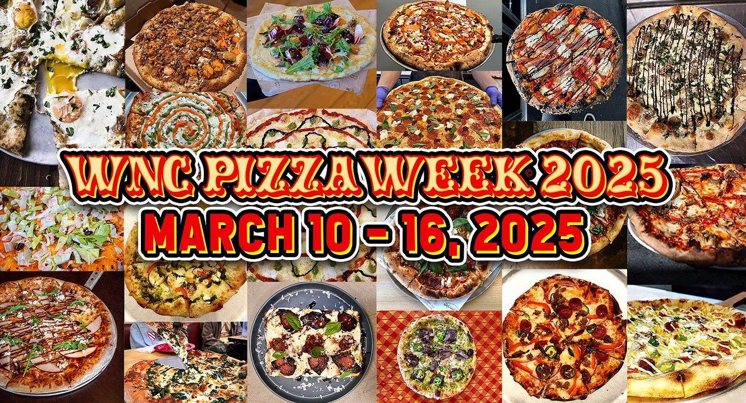 May be an image of pizza and text that says 'LVNNG PLZA WAEEK 2025 MARCH 10 MARCH10-16,2025 0 16. 2025 1100'