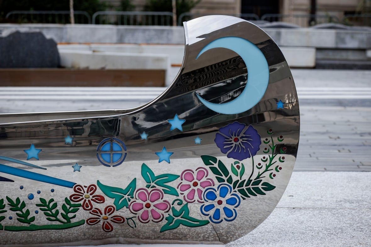 The Spirit Garden, in Toronto’s  Nathan Phillips Square, is pictured before its public debut on Sept. 27, 2024. 