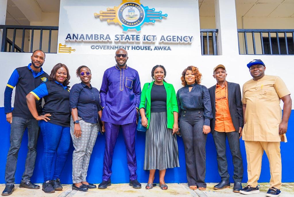 May be an image of 8 people and text that says 'ANAMBRA STATE ICT AGENCY GOVERNMENT HOUSE, AWKA'