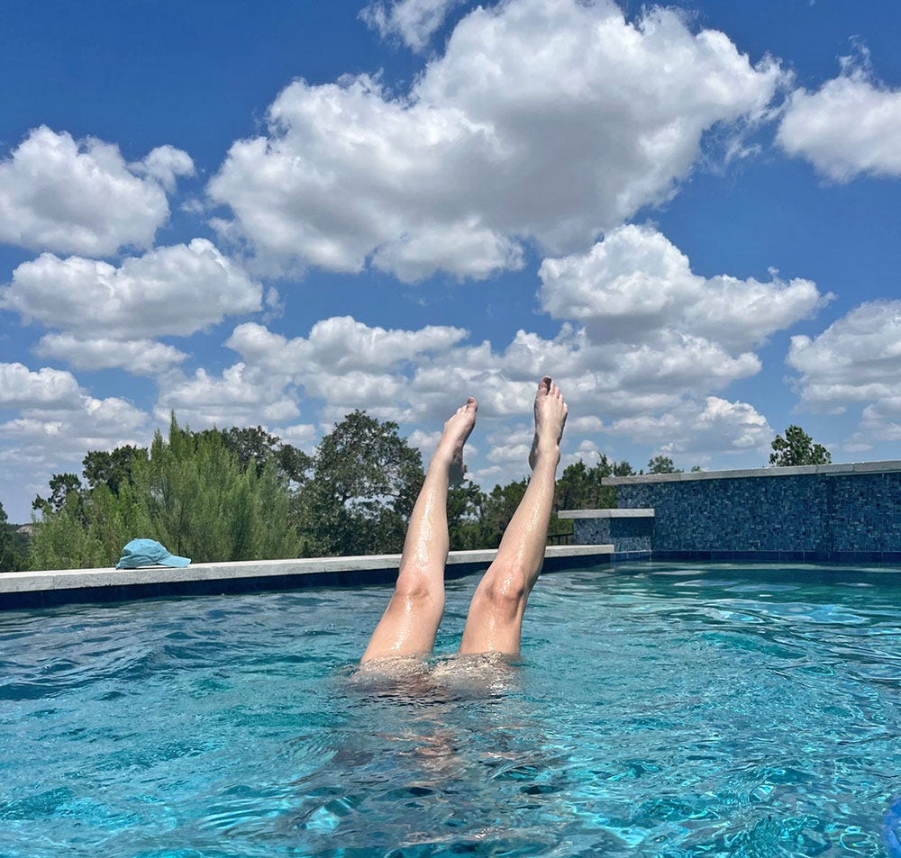 Handstand in the pool