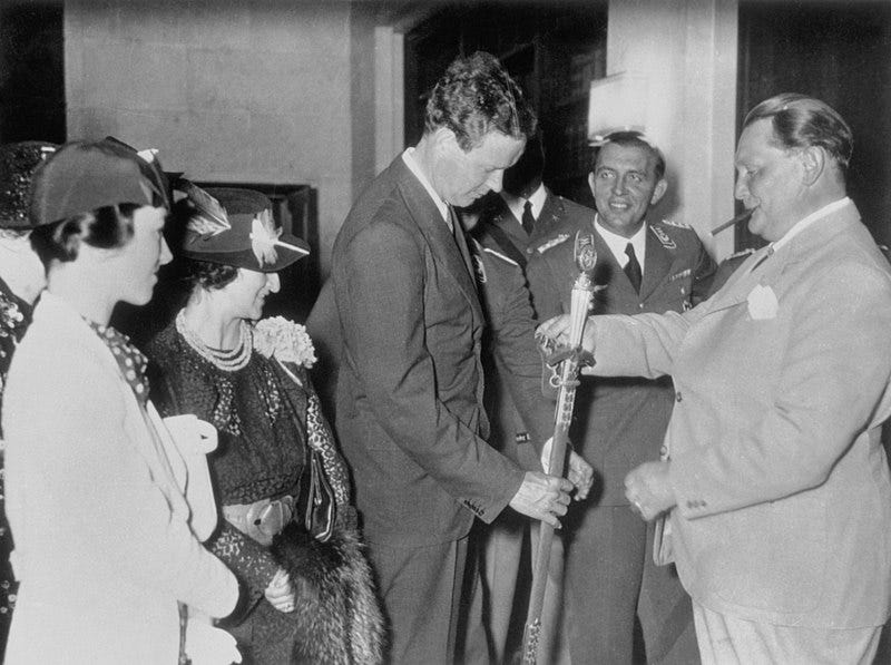 File:Hermann Goering gives Charles Lindbergh a Nazi medal.jpg