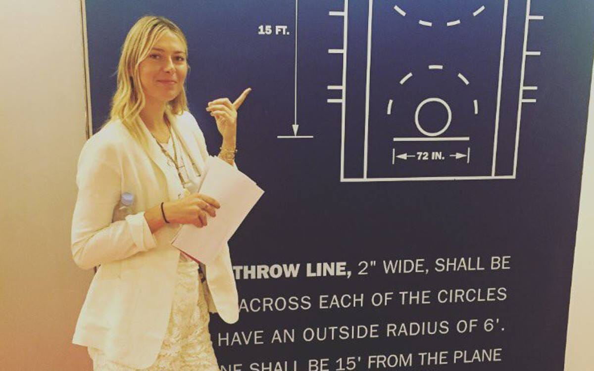 Maria Sharapova tries NBA during tennis suspension 2016 images