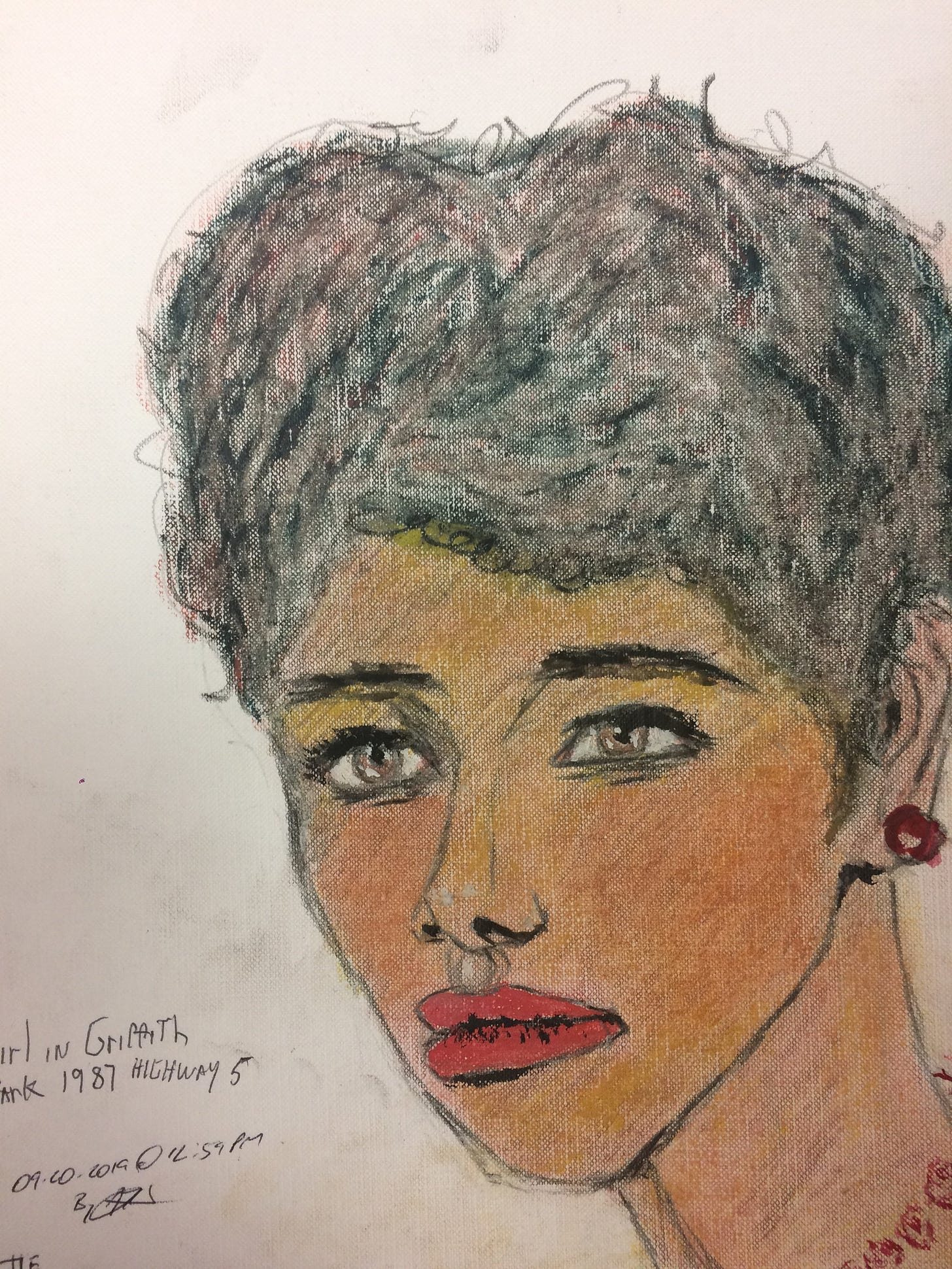 Samuel Little Drawing of Black Female Victim (Killed in 1987, Los Angeles)