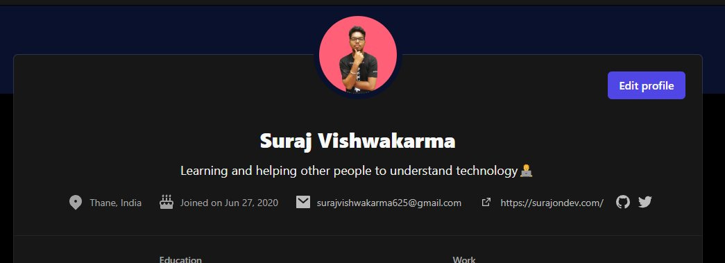 My Profile page on dev.to