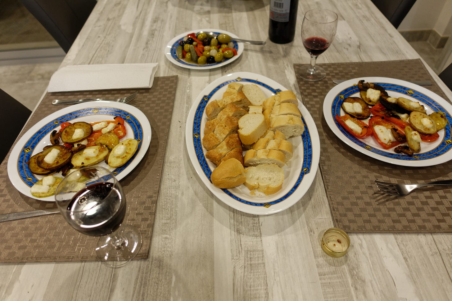 Gerhard’s special roasted vegetables with goat’s cheese and tons of garlic