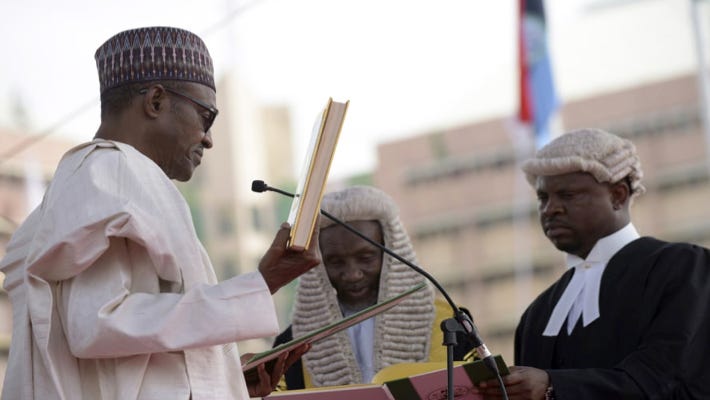 Buhari taking oath of office