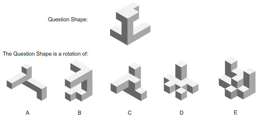 NVR Type 12: Rotation of 3D-shapes - 11PlusGenie