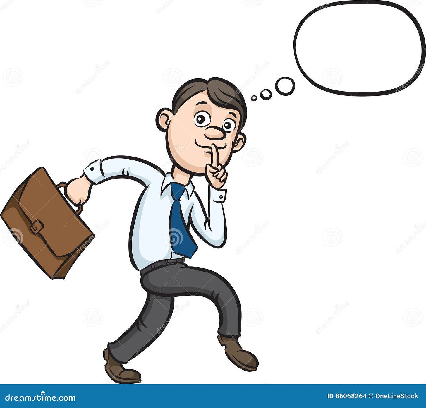 Cartoon Sneaking Businessman Finger on Lips Stock Vector - Illustration of  comic, humor: 86068264