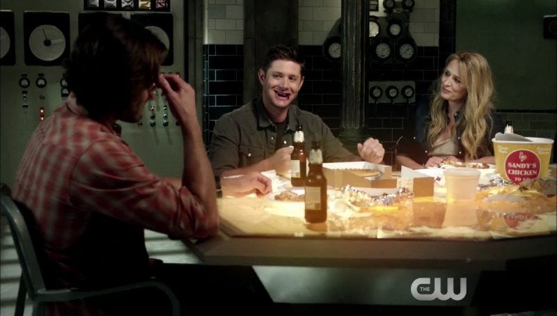 supernatural 1202 dean winchester eating pie