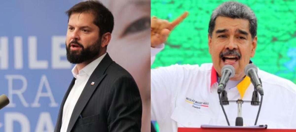 Gabriel Boric y Nicolás Maduro