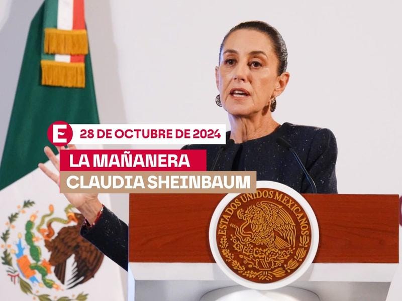 Mañanera de Sheinbaum EN VIVO hoy 28 de octubre de 2024