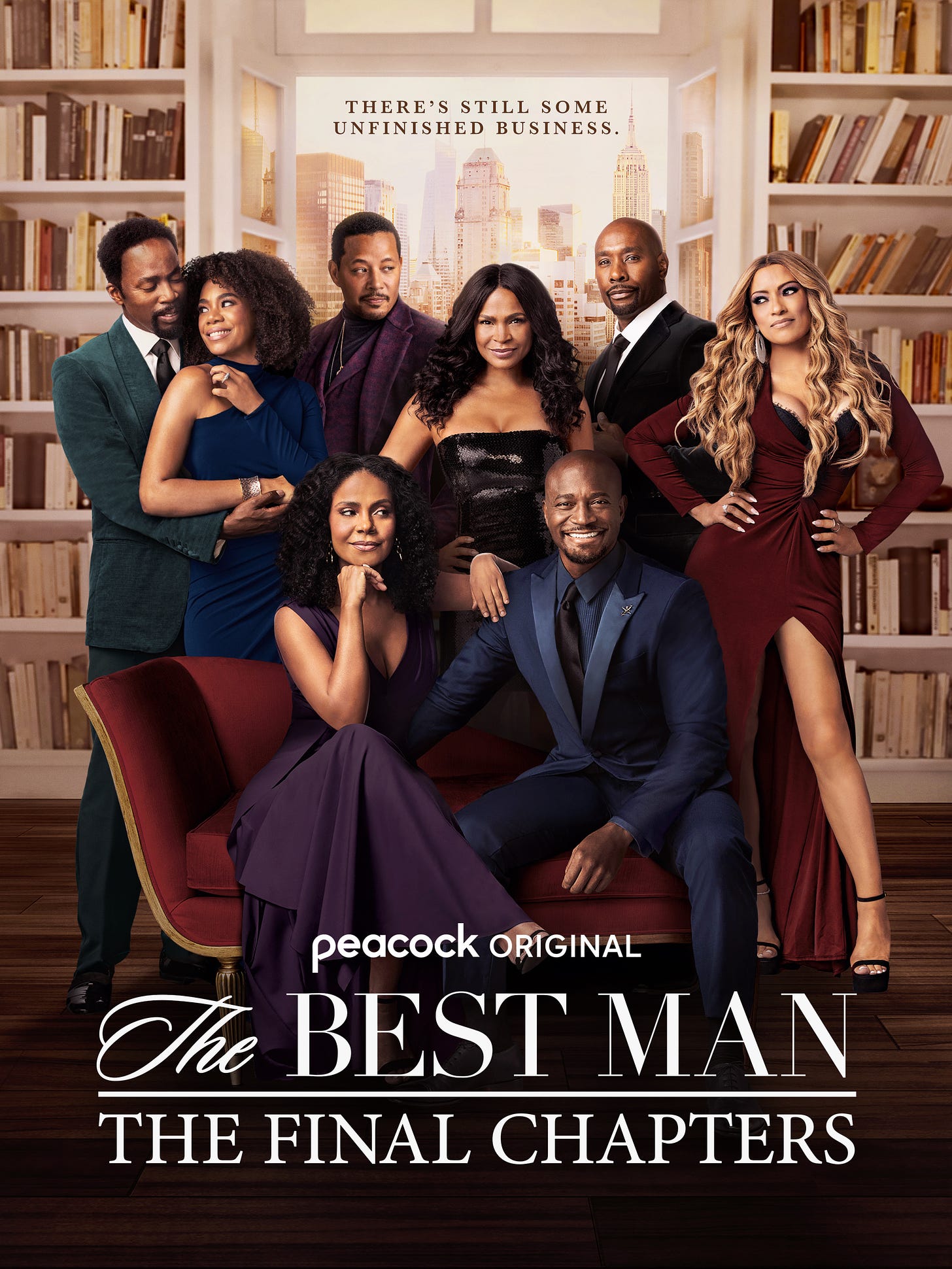 A poster for The Best Man: The Final Chapters featuring the entire cast.