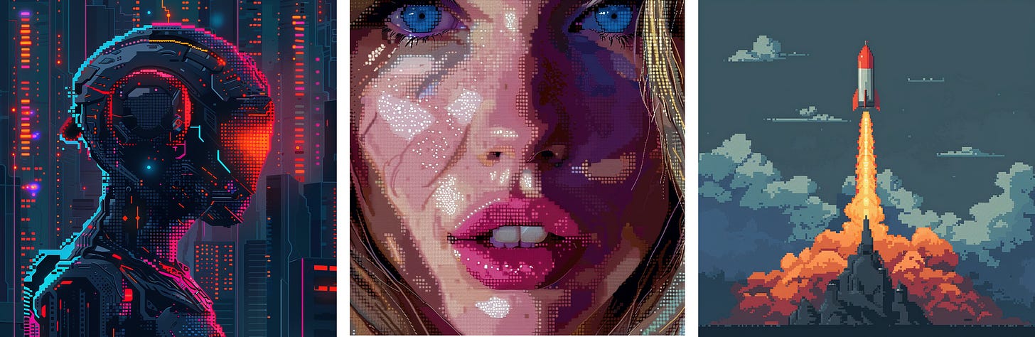 Futuristic android | Blonde woman | Rocket launch