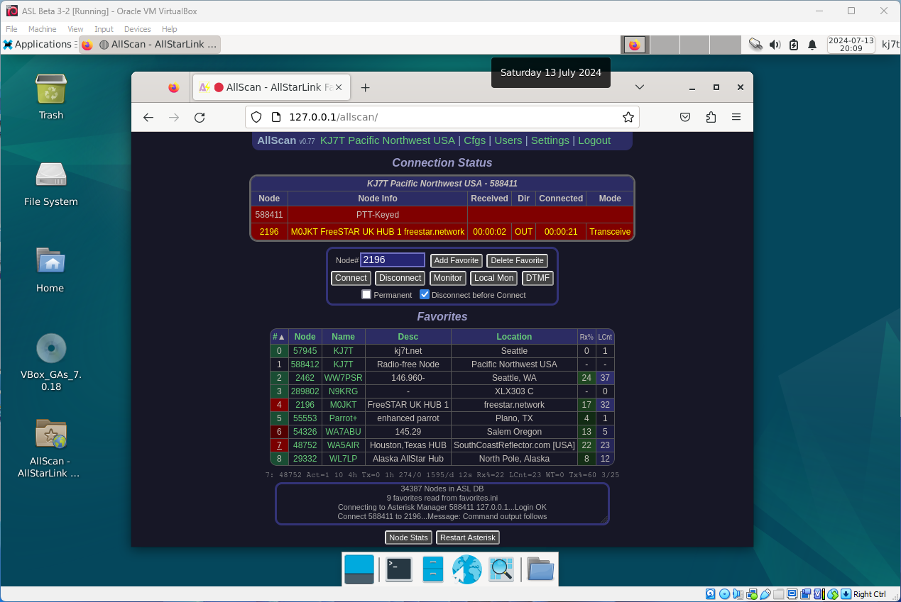 Node 588411 running in a virtual machine