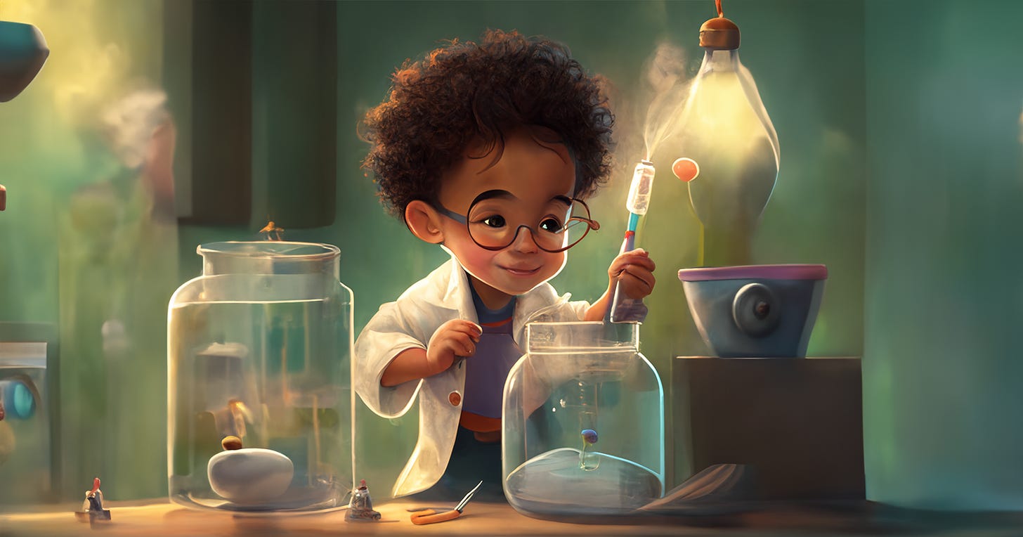A toddler scientist