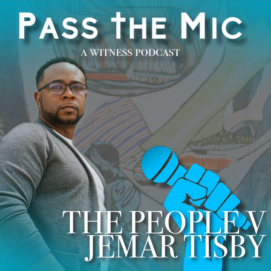 Pass the Mic logo in background with photo of Jemar Tisby superimposed over 