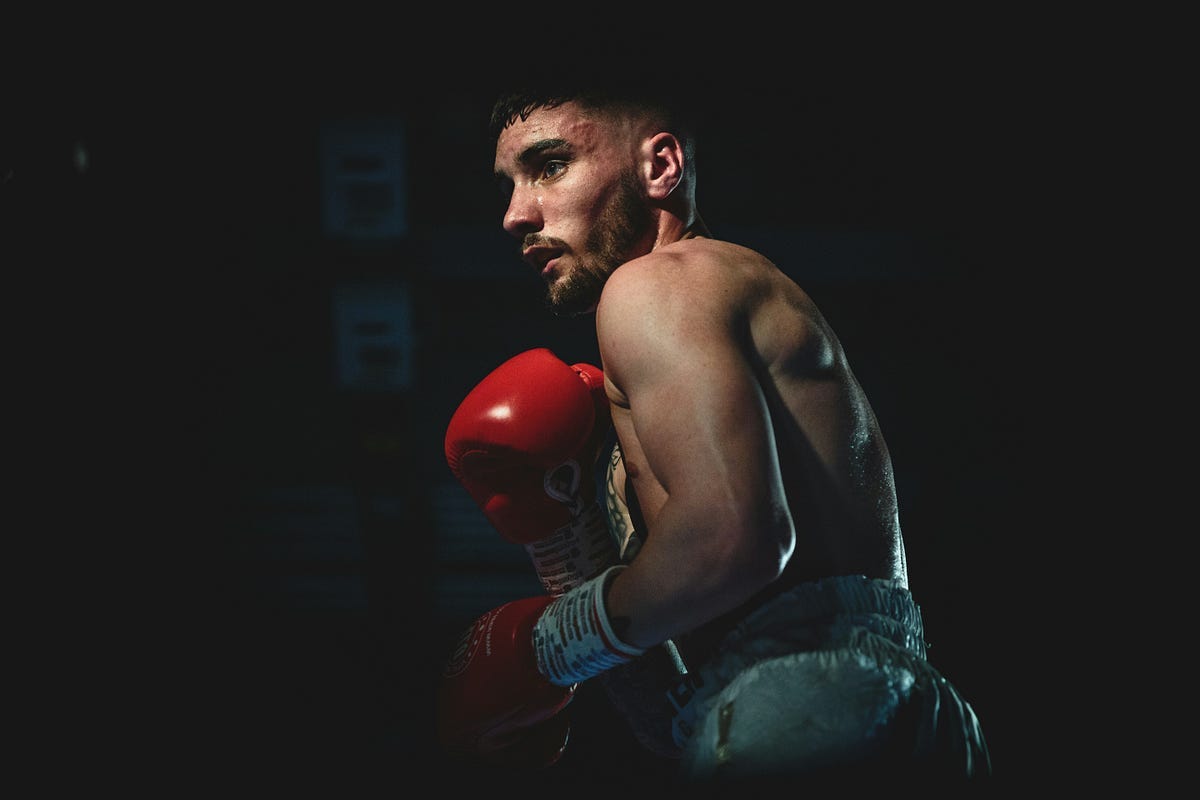 Boxer with red gloves