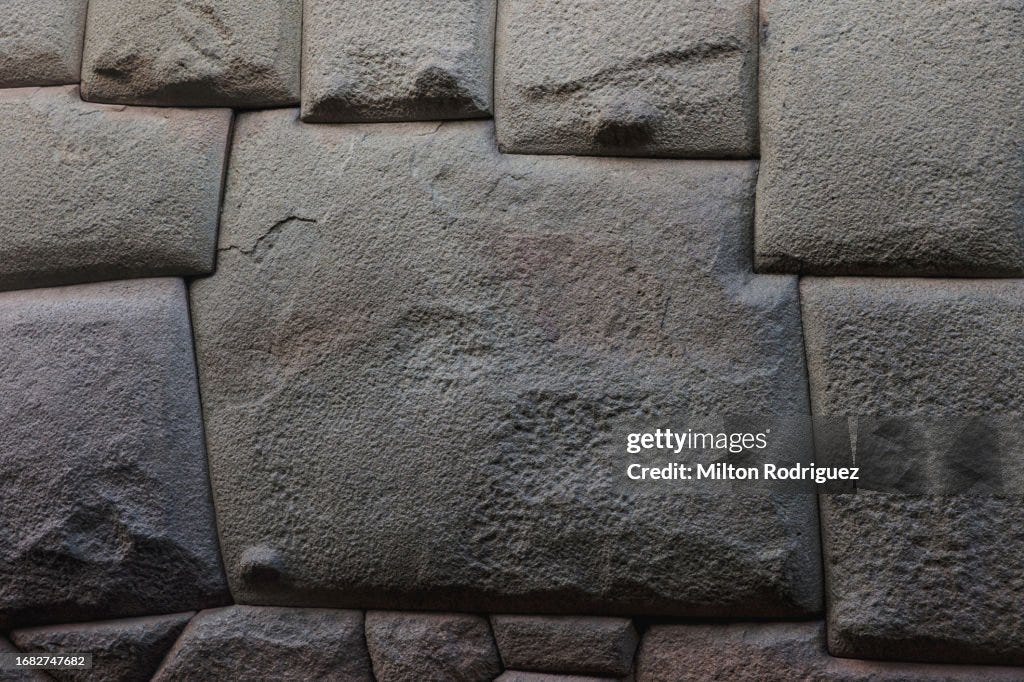 Stone of the 12 angles, carved by the Incas. Peru, Cusco.