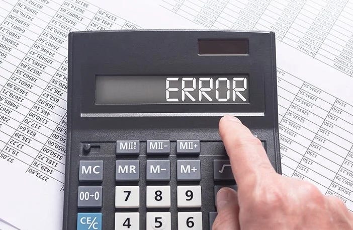 Calculator that says ERROR