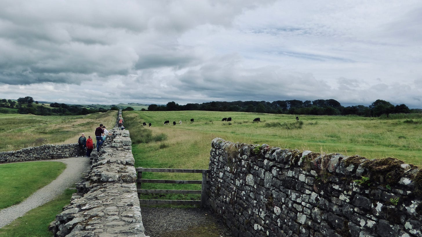 Walking along Hadrian’s Wall in Northumberland—once the northernmost frontier of the Roman Empire, where history meets the wild beauty of the English moorlands. Walking along Hadrian’s Wall in Northumberland—once the northernmost frontier of the Roman Empire, where history meets the wild beauty of the English moorlands.