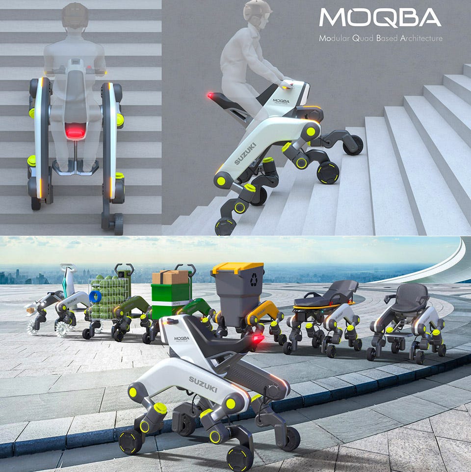 Suzuki MOQBA 4-Wheeled Walking Motorbike Concept