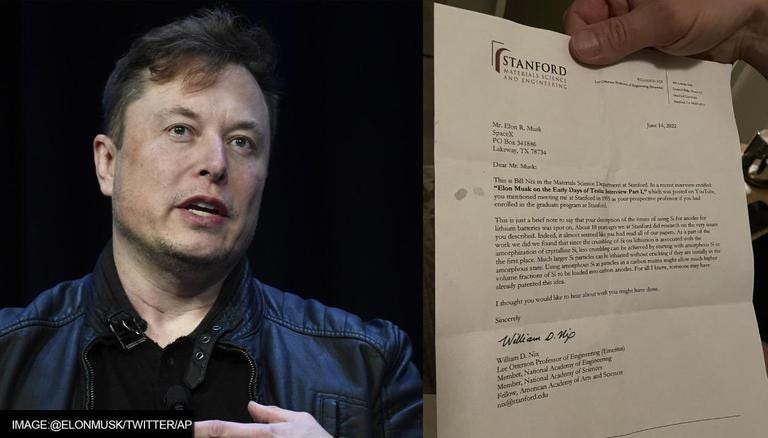 Elon Musk receives letter from Stanford professor; says 'Would've been...'