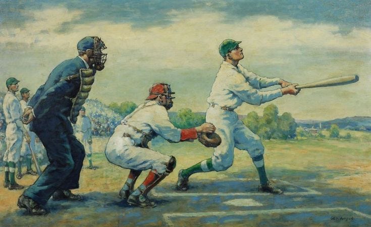 1934 BASEBALL PAINTING by George Avison - Vintage Baseball Poster, Retro  Baseball Poster, Classic Baseball Art, Sports Lover Wall Art