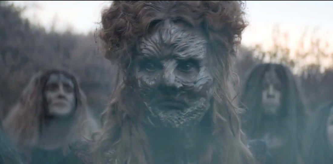 This image shows the mud-covered Morax Queen possessing the body of Becka Savage (played by Siobhan Finneran) in "The Witchfinders" (Doctor Who Series 11's eighth episode). The Queen stands in the image's center, between two other reanimated Morax corpses. This image shows the mud-covered Morax Queen possessing the body of Becka Savage (played by Siobhan Finneran) in "The Witchfinders" (Doctor Who Series 11's eighth episode). The Queen stands in the image's center, between two other reanimated Morax corpses.