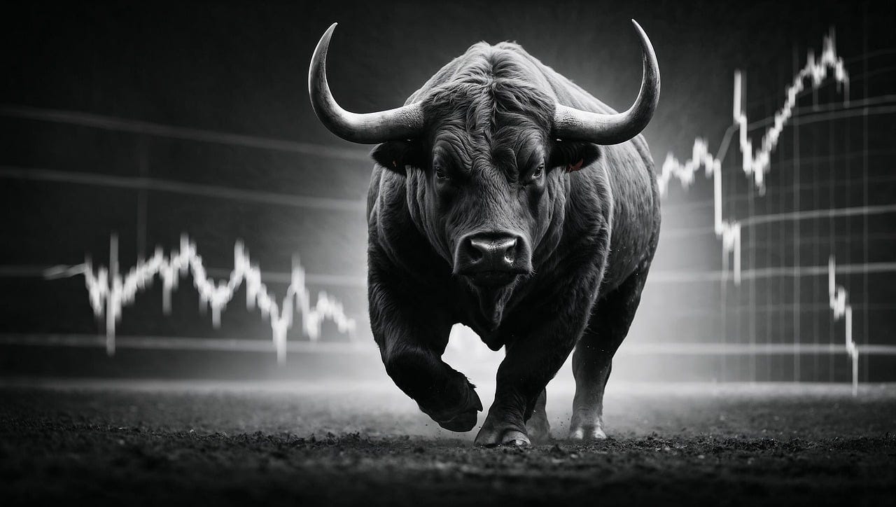 Free ai generated stock market bull illustration