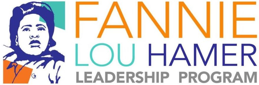 image of Fannie Lou Hamer and words "Fannie Lou Hamer Leadership Program" styled as logo