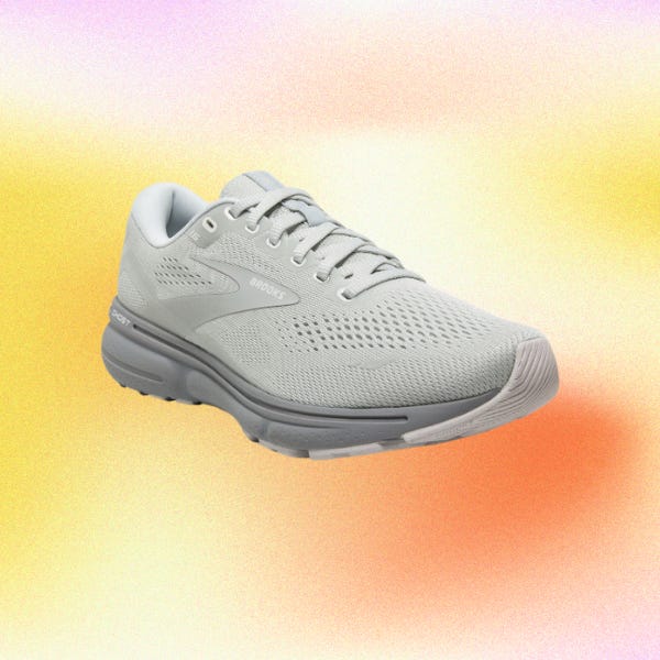 white running sneaker on a gradient background