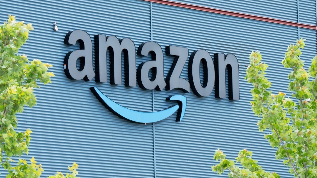 Signage on an Amazon warehouse is seen Wednesday, June 8, 2022 in Montreal.THE CANADIAN PRESS/Ryan Remiorz
