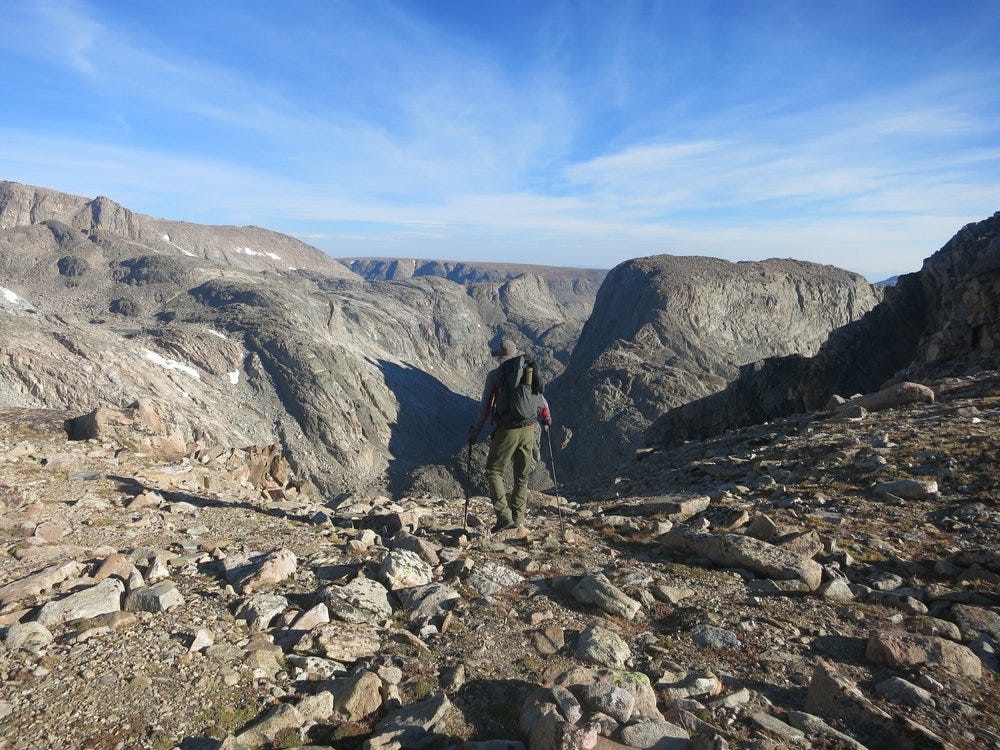 Looking out from No Mans Pass. 