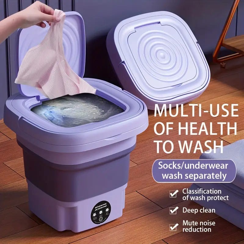 1pc multi function folding washing machine portable 8l washing machine for small loads foldable sterilization and drying perfect for underwear socks and baby clothes 0