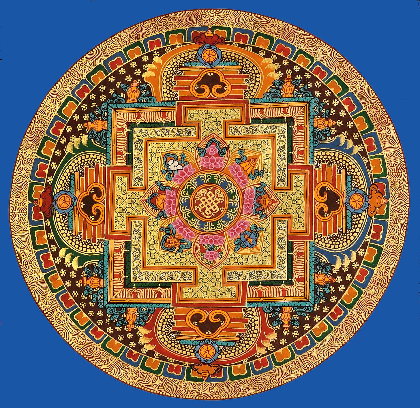 Endless Knot (Ashtamangala) Mandala -Tibetan Buddhist